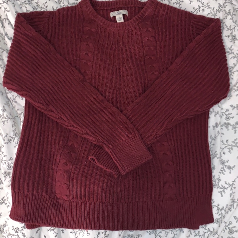 Bass&Co red cable knit sweater